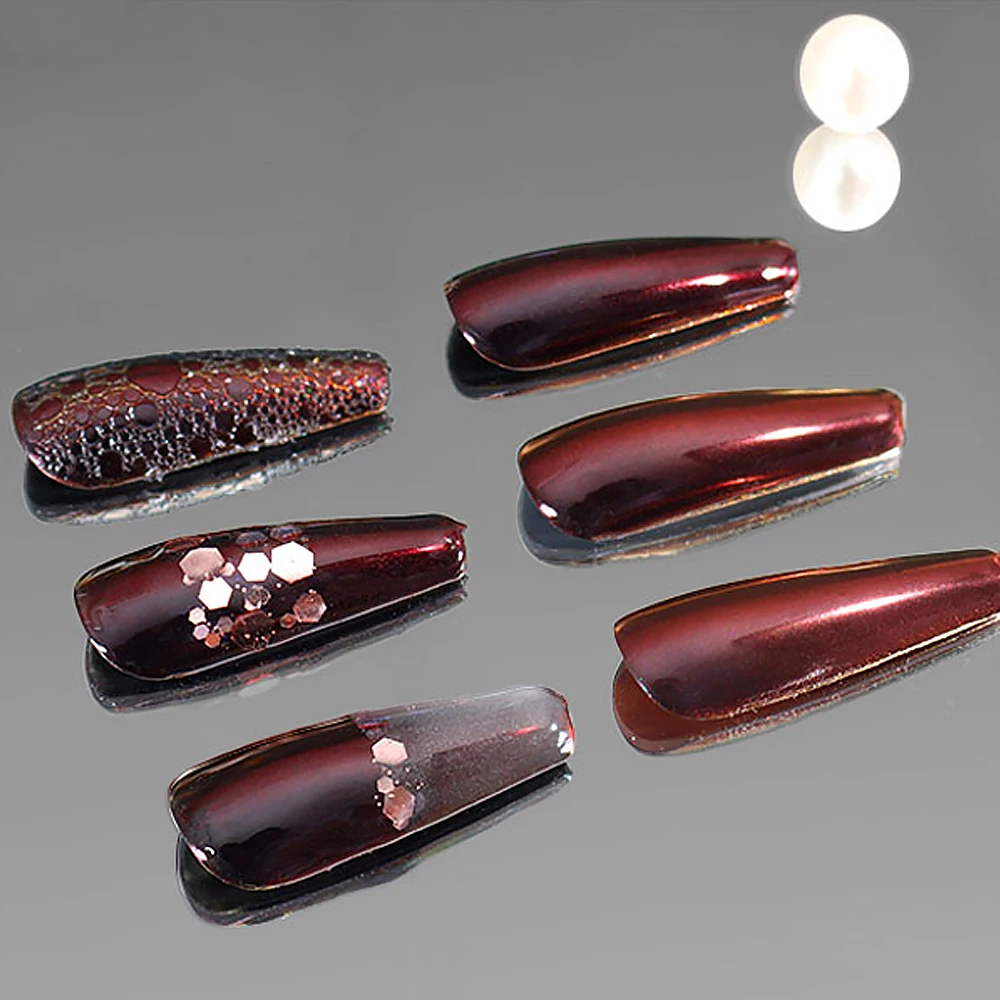 1 barattolo di Capodanno rosso camaleonte specchio magico polvere per unghie Y2K evidenziare specchio metallico per unghie pigmento cromato smalto gel sfregamento polvere