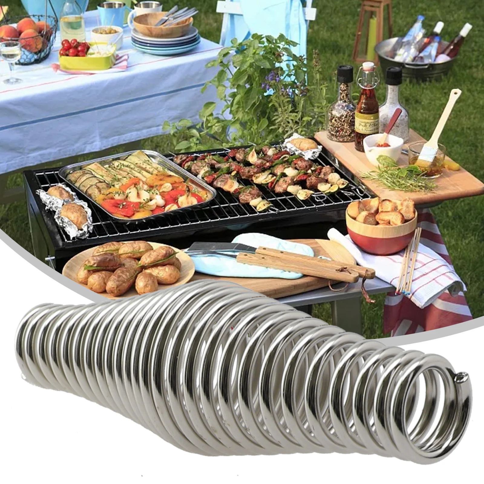 Stainless Steel Barbecue Tool Handle Spring Replacement, Easy to Use and Install, Ergonomic Design, 11 x 3 2 cm