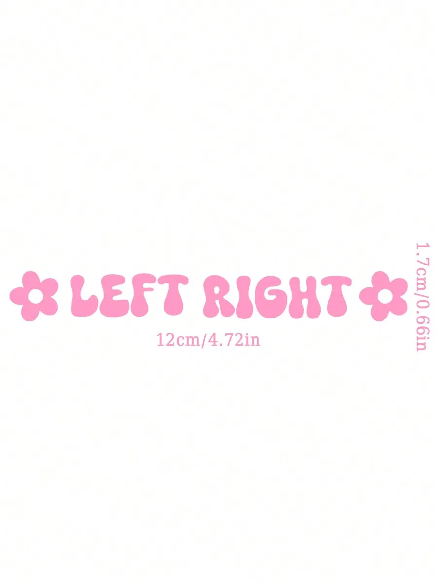 1pc Car Exterior Stickers, Home Decoration Stickers, Personalized Text Stickers, Left And Right Text Stickers