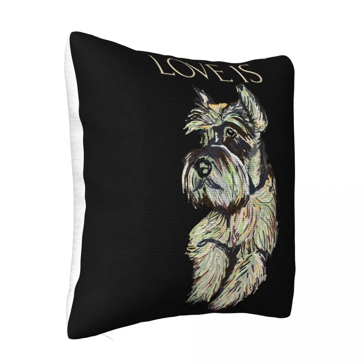 Pretty Love Is Cute Schnauzer Dog Mom Dad Gift Homme Classic Present Women Trend Family Child Pillow Case