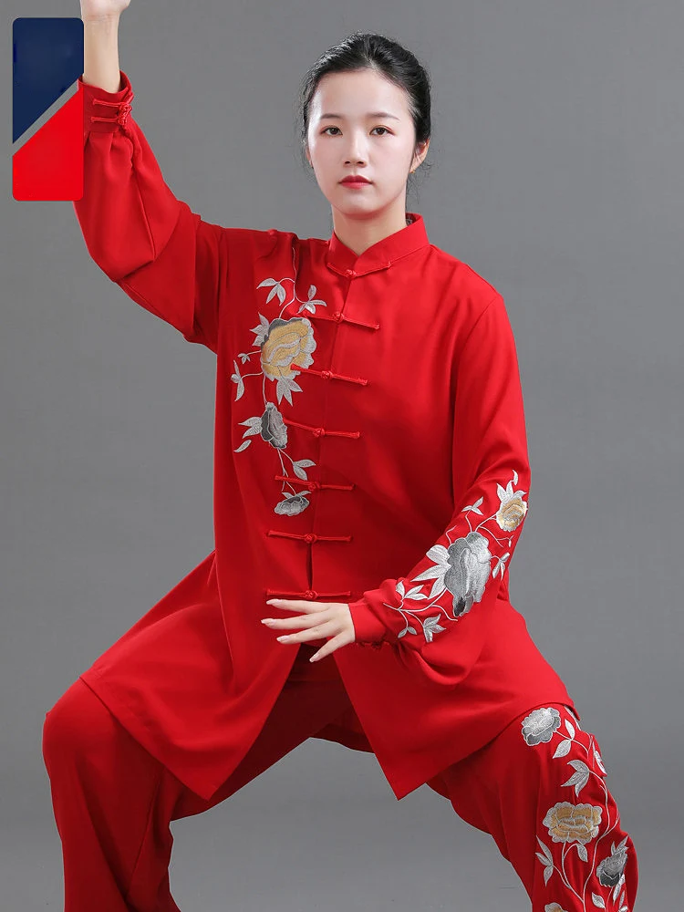 Embroidered Starlight Linen Women's Tai Chi Uniform - Premium Unisex Martial Arts Outfit for Spring Autumn Practice, Breathable
