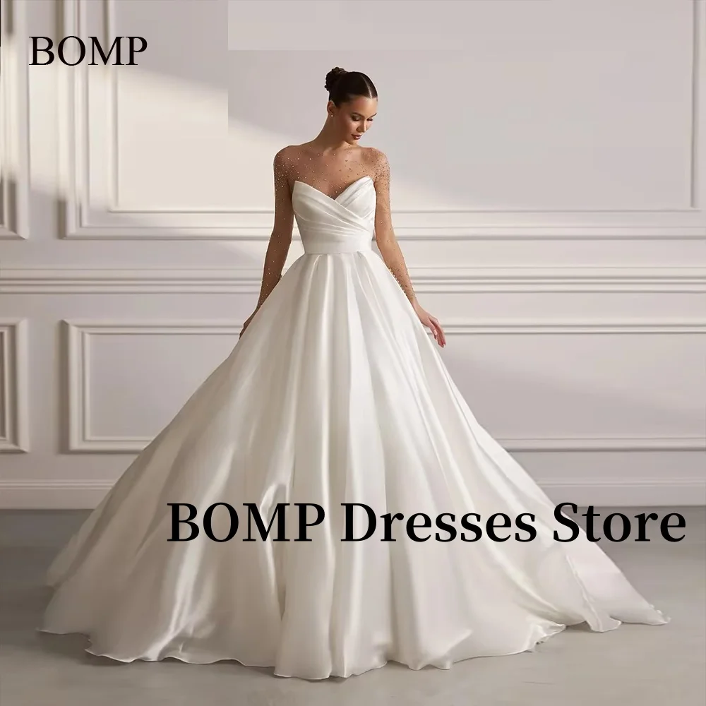

BOMP Princess Pick-ups Wedding Dresses Women Straight A-Line Straight Bridal Gowns Garden Photo shoot Customized