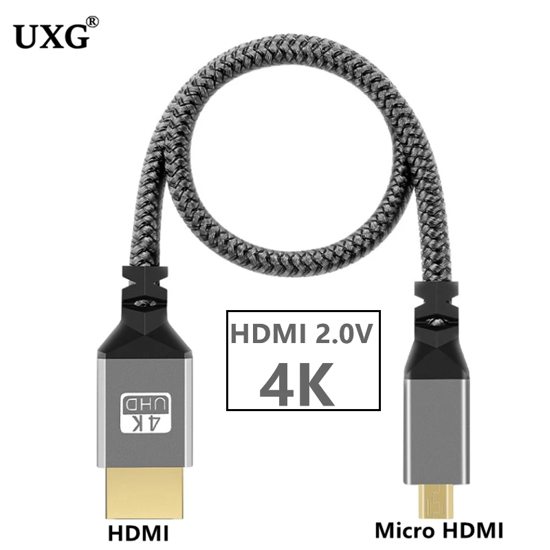 10m 5m 3m 1m 0.3m Kabel Micro HDMI do HDTV HDMI kompatybilny z 4K 8K do GoPro Raspberry Pi 4 Retroid Sony Camera pc TV Video — zdjęcie produktu 3