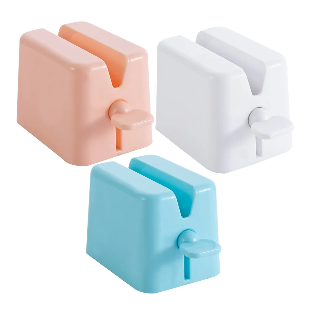 3Pcs Toothpaste Squeezer Manual Plastic Facial Cleanser Tube Extruder Easy Insert Upright Bathroom White Pink Blue