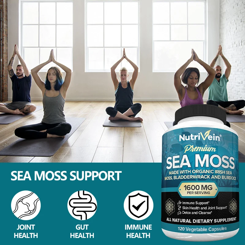 Vegetarian Organic Sea Moss Supports Immune System, Joint Health Intestinal Cleansing Detoxification & Cleansing Skin Supplement