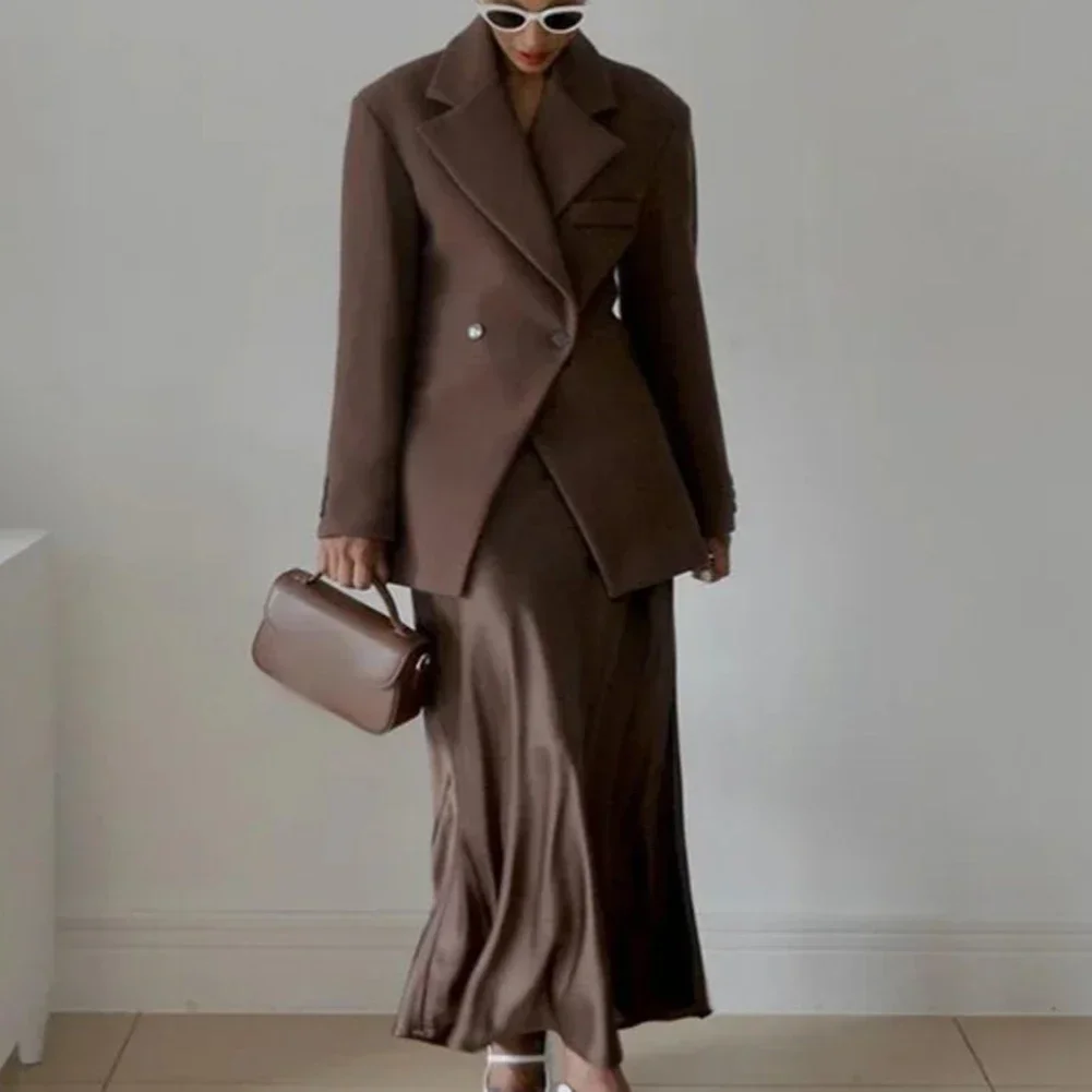 

Casual Lapel Blazer Jacket Lapel Jacket Casual Jacket 72-74.5 Cm Women Blazer Cuff Buttons Design Lapel Neckline Regular Length