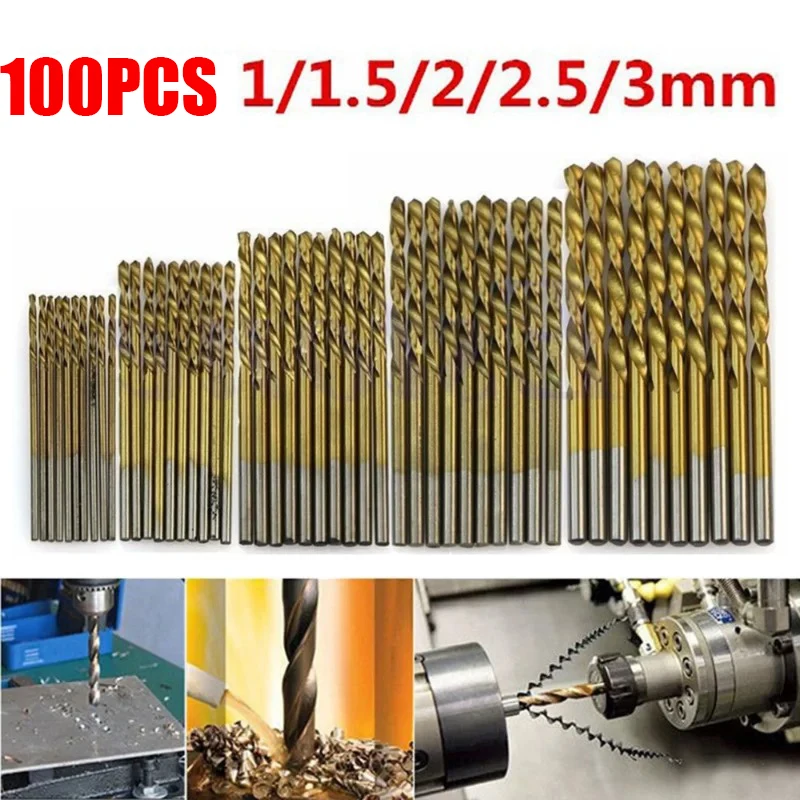 Imagem -06 - Brocas Revestidas de Titânio Aço de Alta Velocidade Hss Ferramentas Elétricas Conjunto de Ferramentas 100 Pcs mm 1.5 mm mm 2.5 mm mm Venda Quente de Alta Qualidade