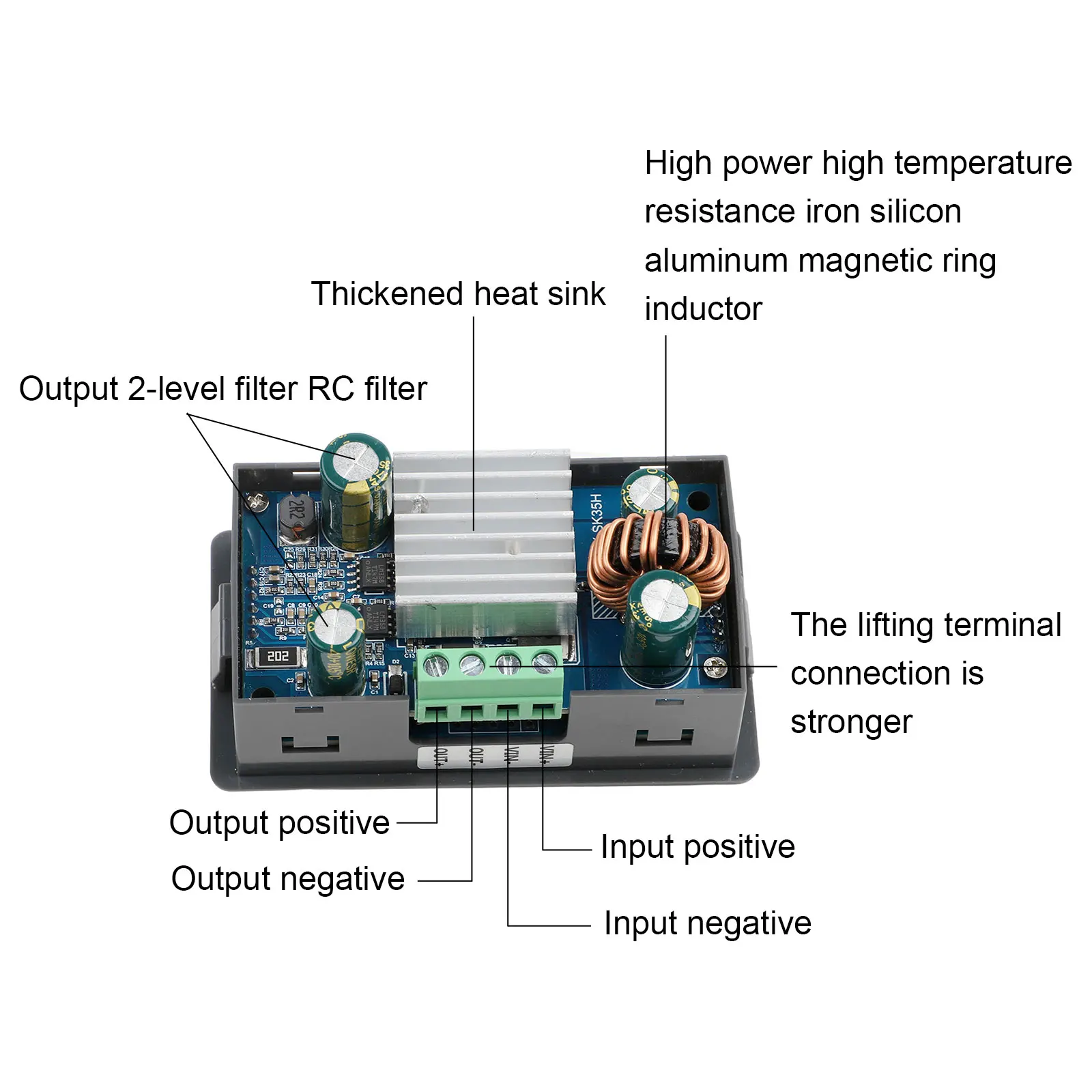 Step Up Converter DC DC Converter Laboratory Testing 79*43*25mm Dc Step Up Step Down Full-angle LCD Display Heat Dissipation