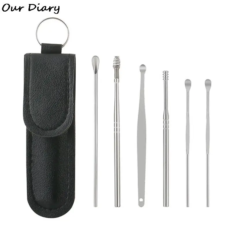 Ear Cleaner Wax Pickers Earpick Wax Remover Curette Ear Pick Cleaner Kit Spoon Care Ear Clean Tool hot sale 1SET