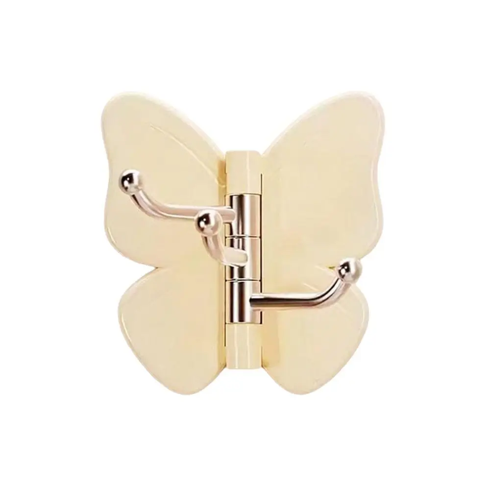 1/4PCS Plastic Butterfly Wall Hook Waterproof Rotatable Rotating Wall Hook Self Adhesive No Drill Key Holder Hook