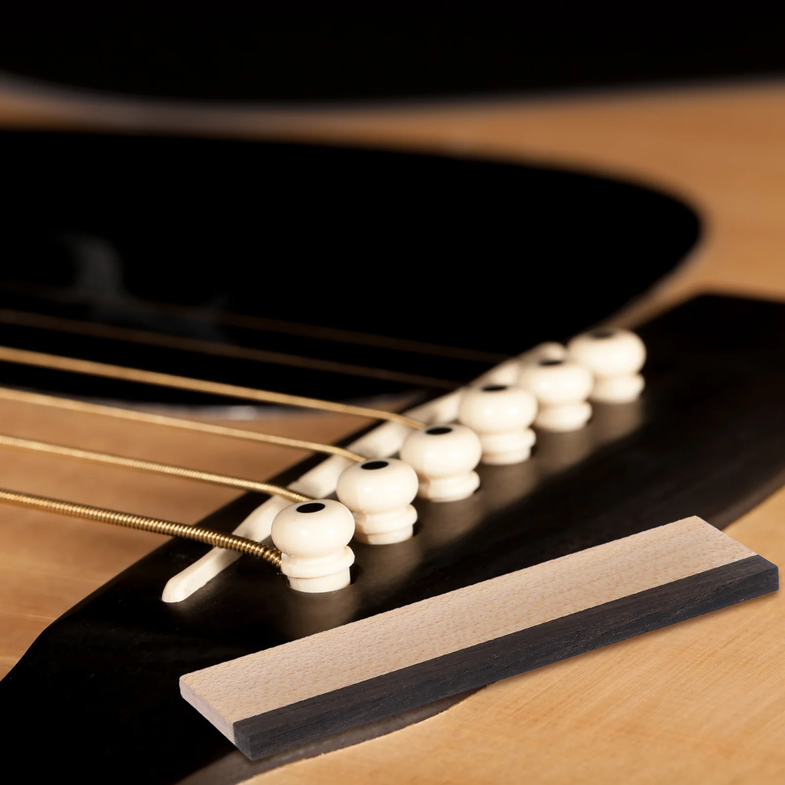 Maple Ebony Guitar Bridge Saddle 7*1.93*0.32M Unslotted Quarter Sawn Hardwood For Resophonic Dobro Instrument Part