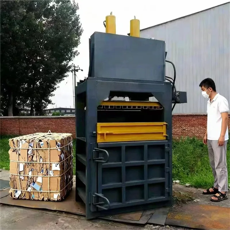 Customized Vertical Hydraulic Square Medium Tobacco Scrap Paper Plastic Coconut Carton Cardboard Press Baler Machine Prices Chin