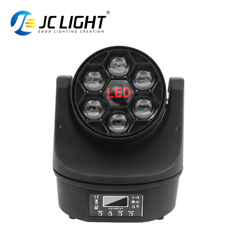 JC-haz de luz 4 en 1 con cabezal móvil para discoteca, luz Led 4 en 1 de ojo de abeja, 6 piezas, 15w, Rgbw, Zoom, 023