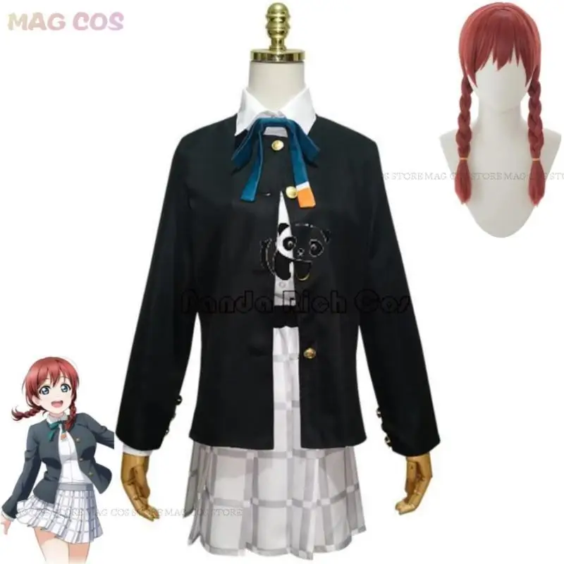

Anime LoveLive Nijigasaki High School Idol Club Cosplay Costume Emma Wig JK Emma Verde Ema Verude Uniform Hallowen Suit Hairpins