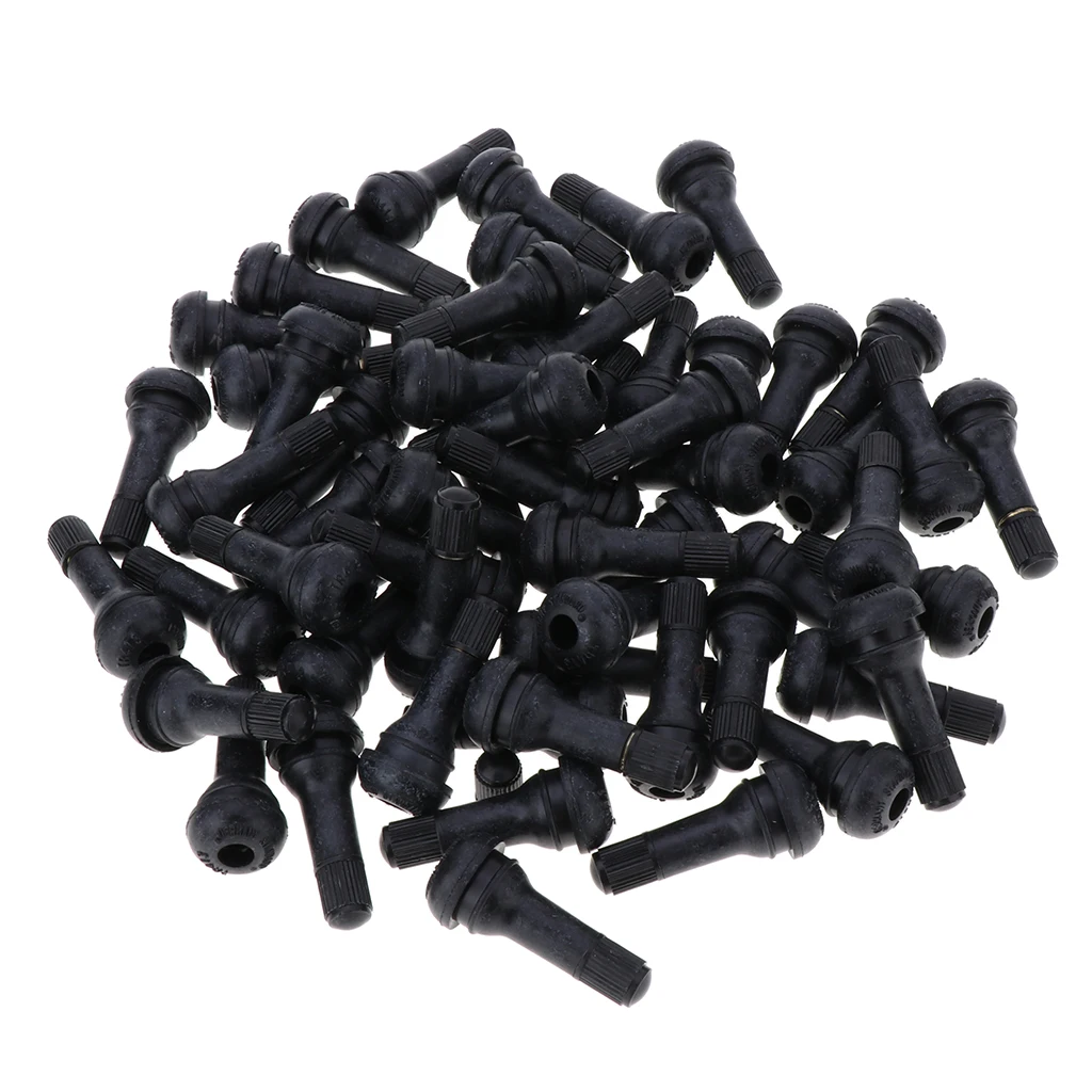 Válvula de Neumático TR413, Vástago de Válvula de Goma Negra sin Cámara, Juego de Vástago de Válvula Duradero para Llantas de Camionetas y Automóviles