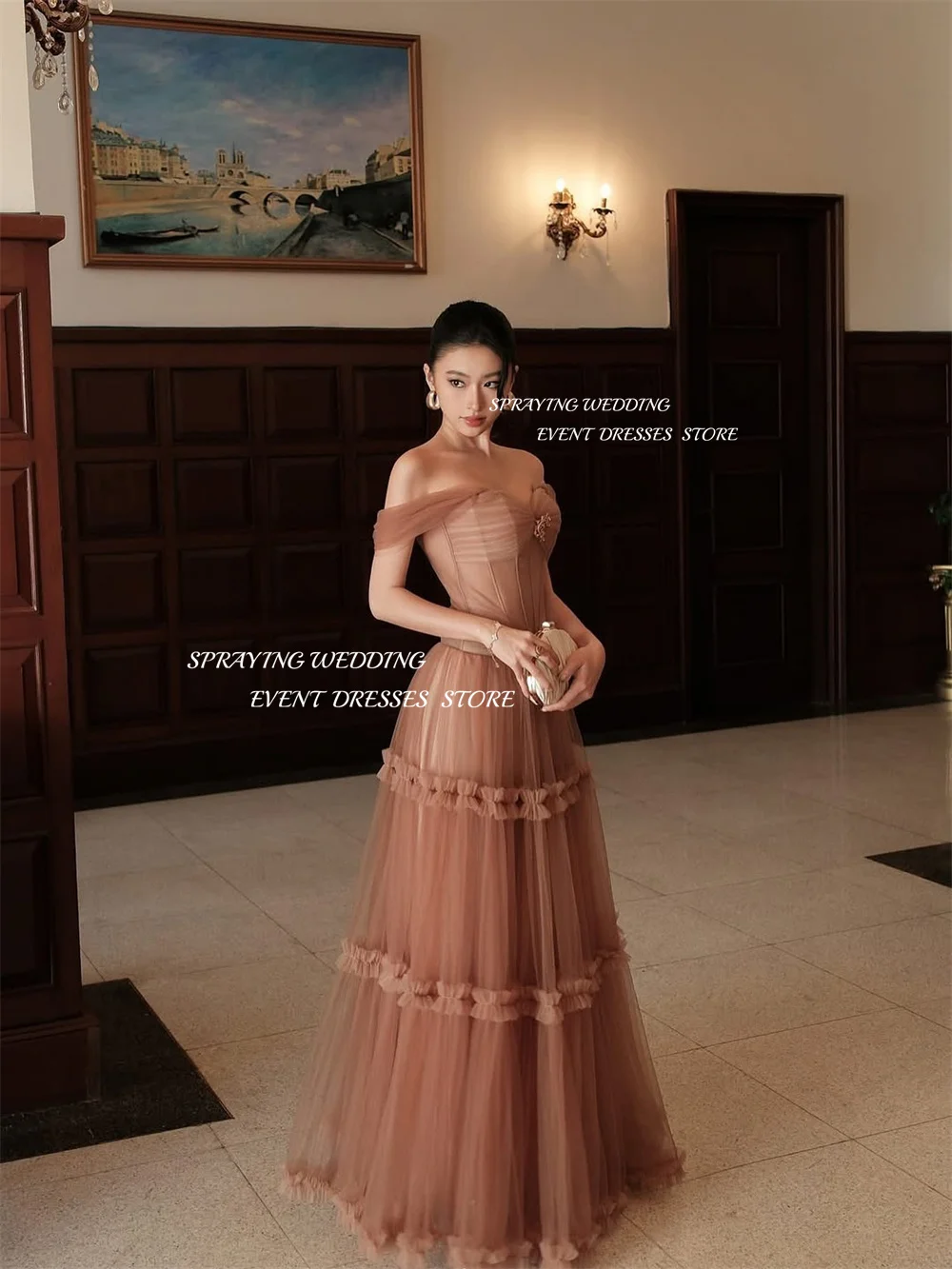 우아한 튤 이브닝 드레스 아라비아 스위트하트 오프숄더 이벤트 파티 드레스 A라인 롱 포멀 이벤트 드레스 맞춤 제작