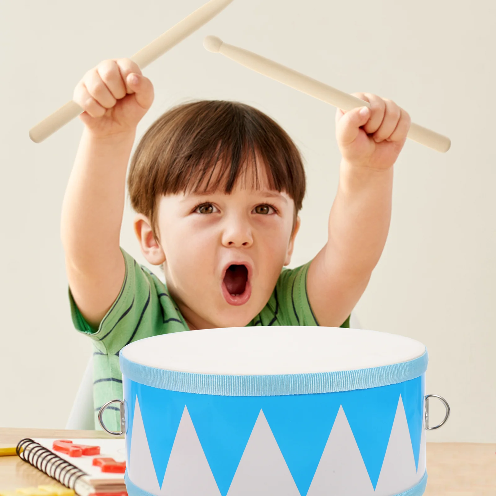 Percussion Drum Zweiseitige Snare Musikinstrument Kleinkind Spielzeug Holz Kinder Kinder Gehirn Koordination Alphabetisierung