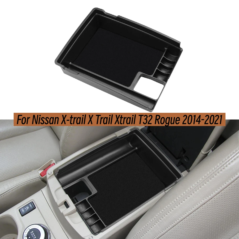 Car Armrest Box Storage Tray for Nissan X-trail X Trail Xtrail T32 Rogue 2014-2021 Organizer Central Stowing Box Accessories