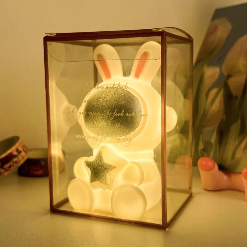 

Unique Design Astronaut Nightlight Cartoon Night Light Space Theme Cute Cartoon Rabbit Soft To The Touch Dimming Soft