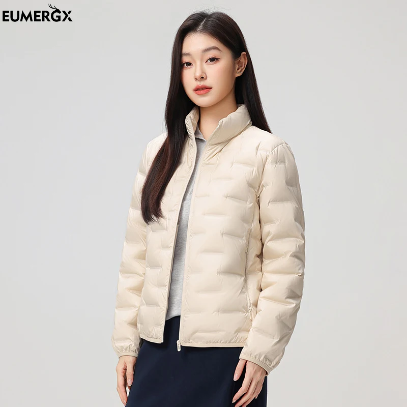 

EUMERGX Women's Winter Down Jacket Climbing Camping Hiking Lightweight Padded Jackets Waterproof Windproof Warm Windbreaker