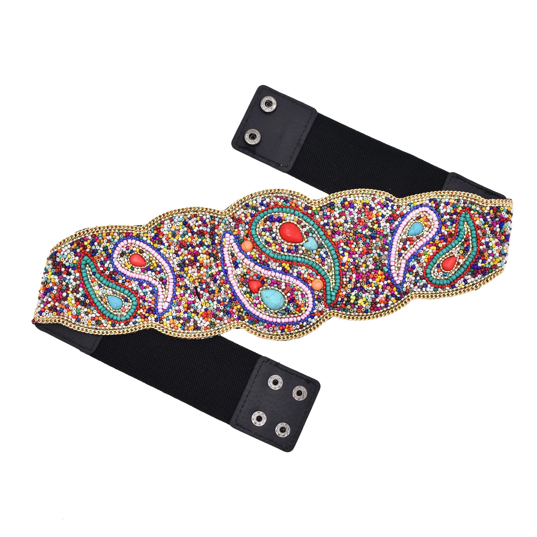 New Bagua Formation Colorful and Multicolor Charm Personalized Belt Elastic Belt Party Summer Fashion Accessories New