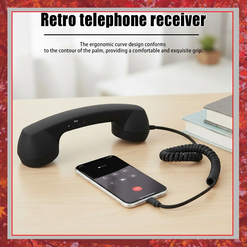 Type-C Retro Phone Handset Telephone Receiver Portable Vintage Cellphone Headsets Creative Mobile Headphones For Android