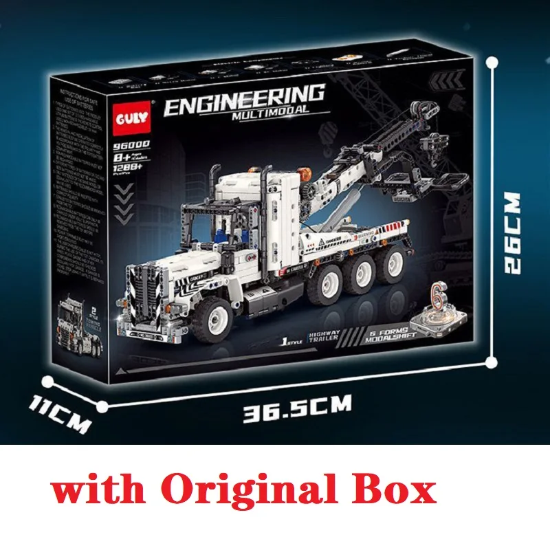 Zestaw Urodzinowy Oryginalne Klocki 96000 1288 Elementów Techniczny RC Ciężarówka z Przyczepą Budowlana Model do Składania