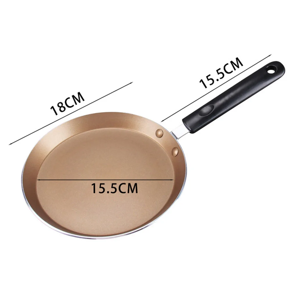 Sartén para hacer tortitas sin recubrimiento para cocinas de gas y inducción Mango ergonómico antiescaldaduras para una cocción segura de 18 cm de diámetro