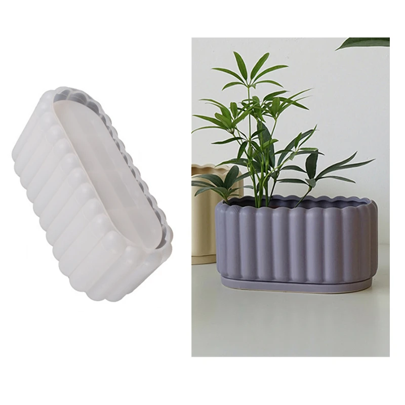 Ovale Silikonform für DIY Beton-Blumentöpfe - Langlebig und Wiederverwendbar - zdjęcie 1