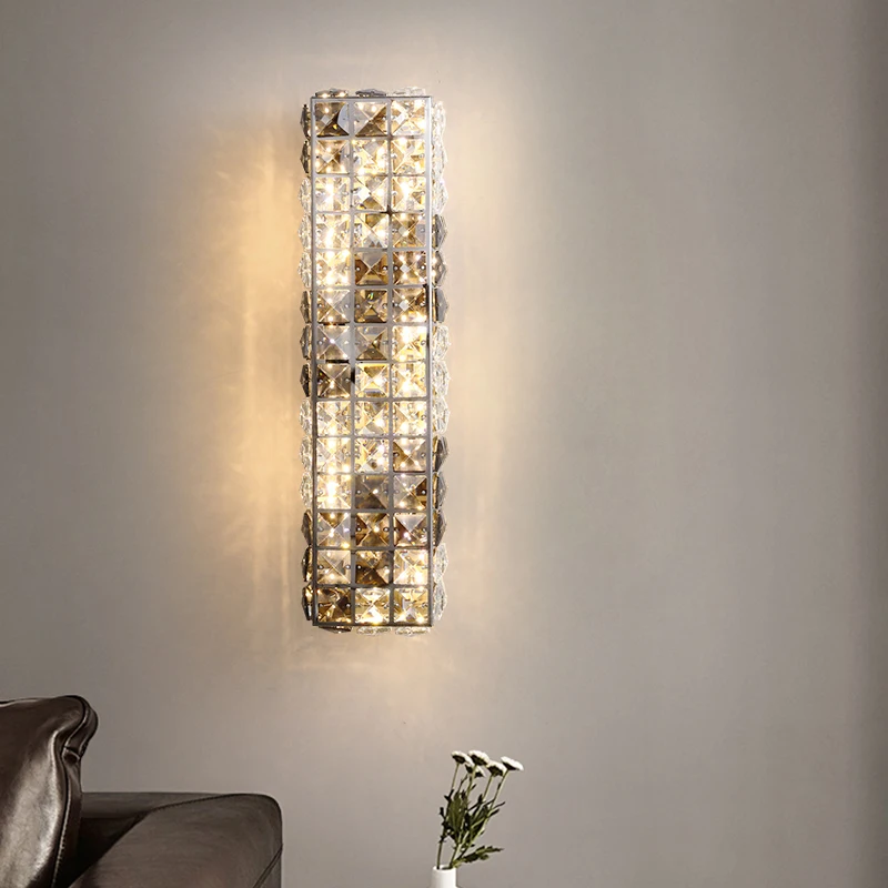 Lámpara de pared Led de cristal de lujo, luz moderna de lujo para sala de estar, dormitorio, mesita de noche, decoración de pasillo, lámpara de pared interior para el hogar