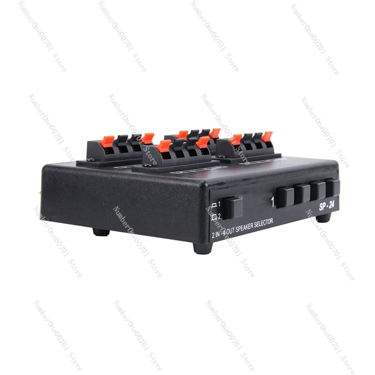 

ABUOSP-24 Mini 2-IN-4-OUT Stereo Audio Selector Amplifier Switcher Box Speaker Splitter