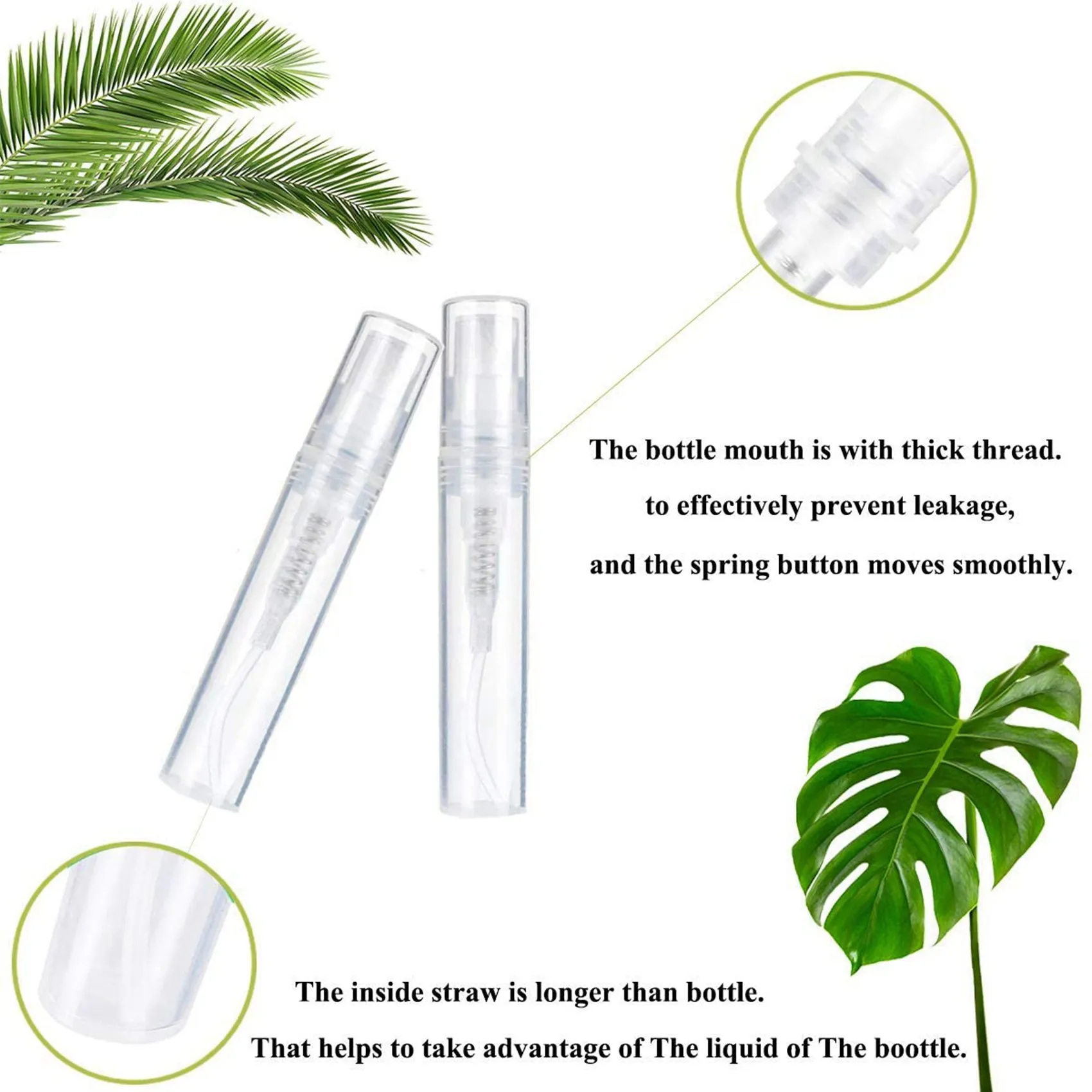 

B92A 360Pcs Transparent Empty Spray Bottles 3Ml Plastic Mini Refillable Container Empty Cosmetic Containers