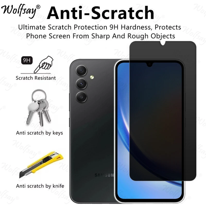 Verre anti-espion pour Samsung Galaxy A34 5G, protection d'écran de confidentialité, verre anti-espion pour Samsung Galaxy A34 5G