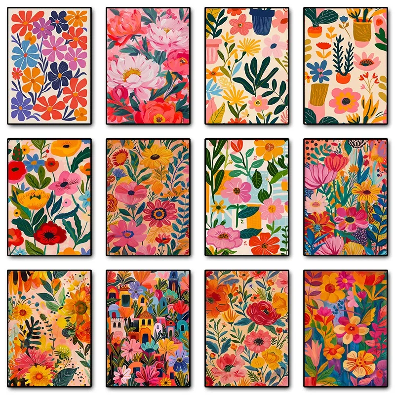 Peinture diamant affiche florale moderne