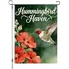 Hummingbird Garden Flag, Double Sided, Flower Spring Summer Theme, Yard Decor, 12 x 18 Inch jjp