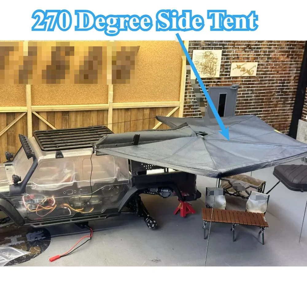 Universal Roof Rack Side Tent 270 Degree customizable size RC Crawler 1/10 1/8 Simulation Mood Piece Replacement Decor Parts