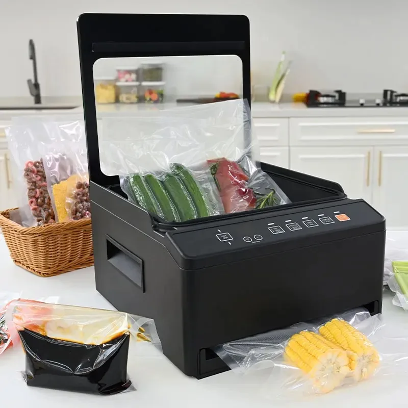 OEM Commercial & Home Use for Chamber Food Vacuum Sealer Four Pumps Double Heat Sealing Compact for Dry/Moist/Liquid Food