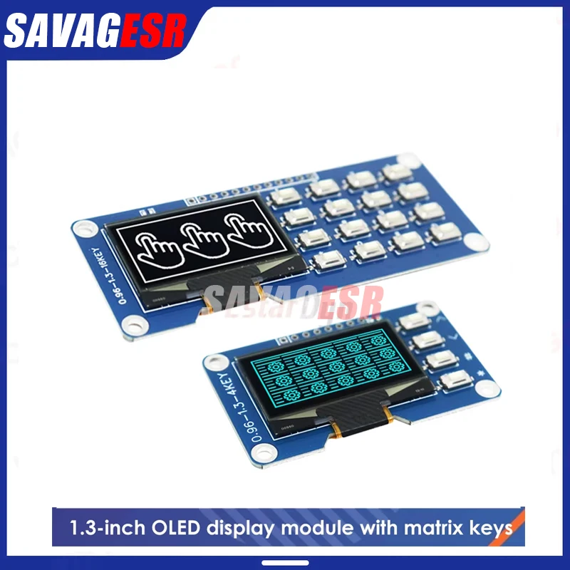 1.3 Inch 128x64 OLED Display SSD1116 with 4x4 Matrix Keyboard Module I2C SPI for Raspberry Pi ESP32