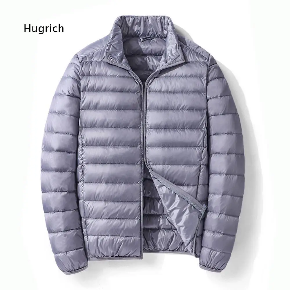Men Slim Fit Lightweight Quilted Padded Outer Jacket Long Sleeve Stand Collar Zipper Coat For Travel And Daily Commuting