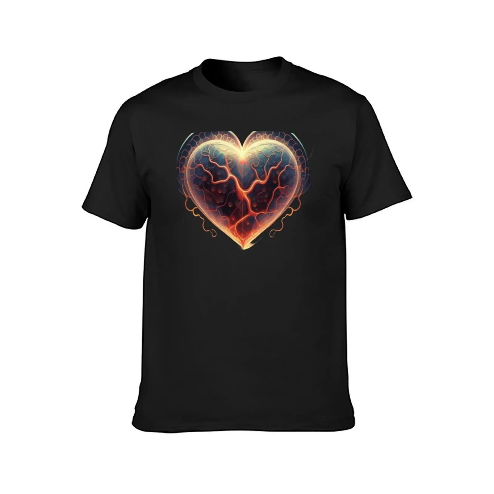 Hyper-Realistic Translucent Pulsating Heart T-Shirt plain oversizeds anime clothes blacks men clothing