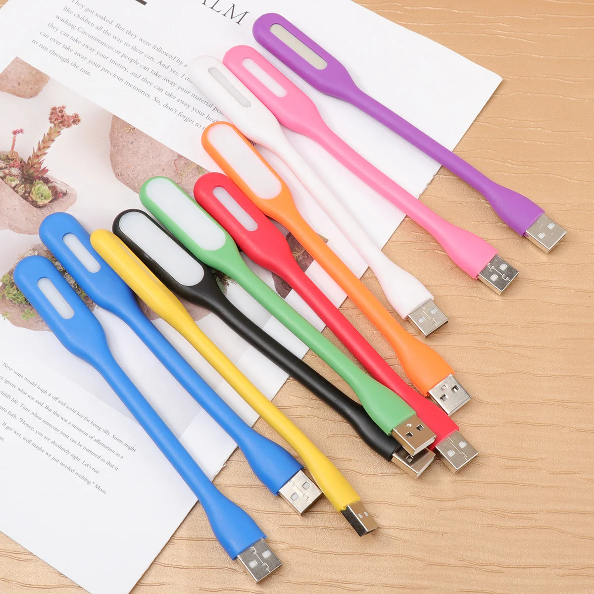 

8Pcs USB Reading Light Mini LED Night Lamp Portable Creative Lightweight for Students Home School Office Study