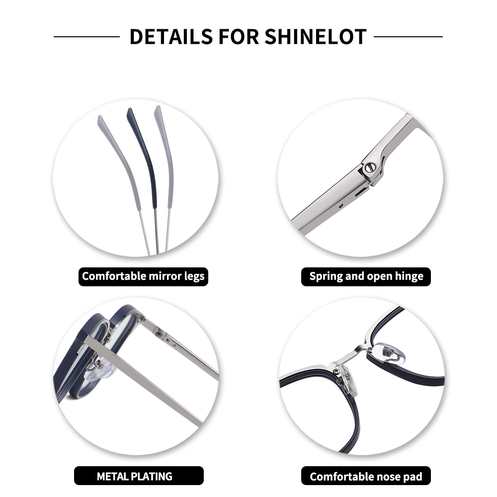 SHINELOT 95959 Men Durable Myopia Reading Eyewear Male Prescription Glasses Optical Anti Blue Light College Student Eyeglasses