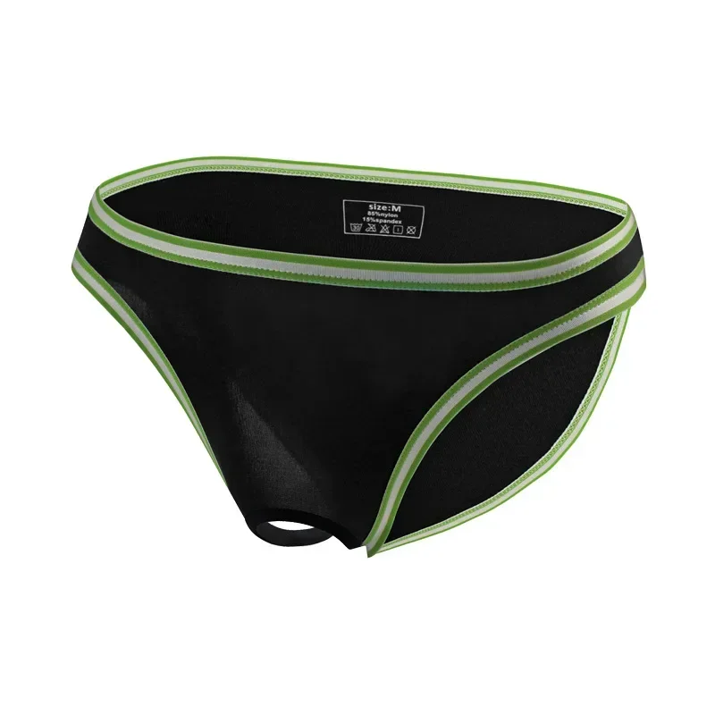 Мужское нижнее белье с открытой промежностью, молодежные тонкие U-выпуклые сексуальные прозрачные большие треугольные брюки с низкой талией для мужчин