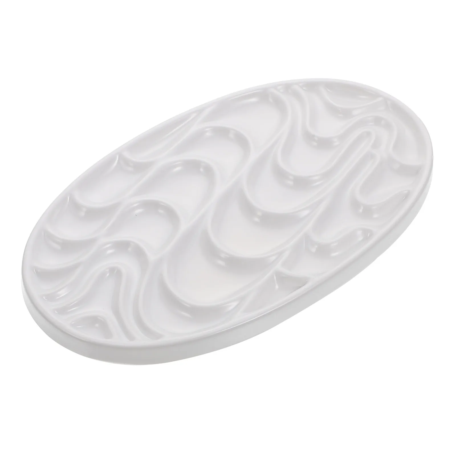 1Pcs Paint Tray Color Mixing Palette Lightweight Imitation Porcelain Multi Hole Artist Pallet Watercolor Oil Gouache Pigment