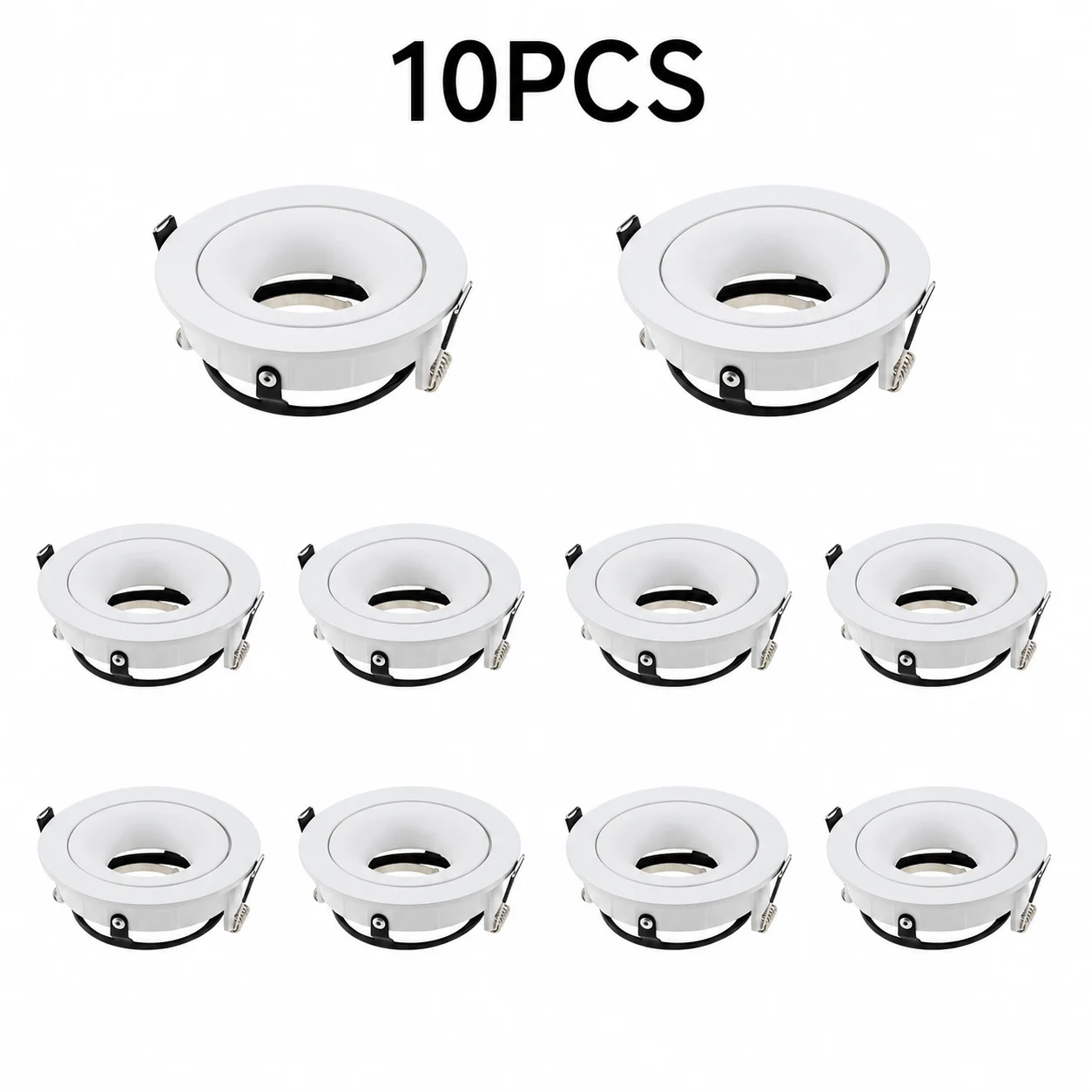 JOYINLED Round Recessed Downlight Frame Adjustable Black White Zinc Alloy GU10 MR16 Spotlight Holder Cutout 95mm Ceiling Light