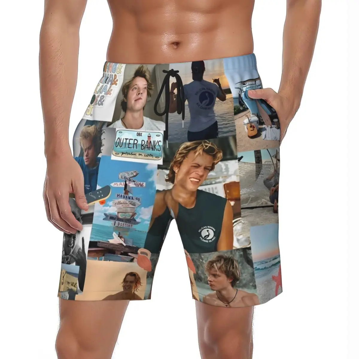 

Jj Maybank спортивные шорты летние Rudy Pankow фотоколлаж повседневные пляжные шорты мужские быстросохнущие плавки для бега и серфинга на заказ