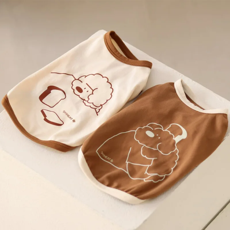 

Cute Bump Color Puppy Vest Summer Breathable Two-foot Clothes Pet Sleeveless Clothes Than Bear Pullover Fashion Dog Clothes