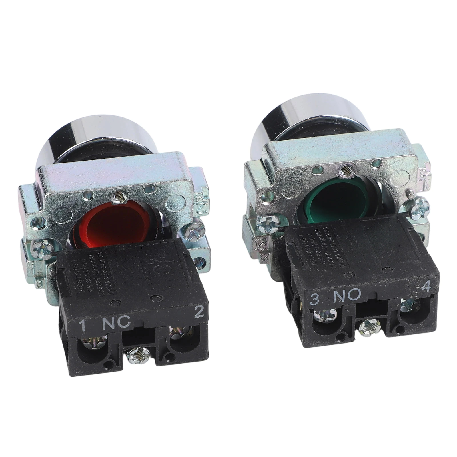 Green 22mm Push Button 1NO 1NC Contacts SPDT Configuration IP65 Waterproof 10A Current Rating For Control Panels