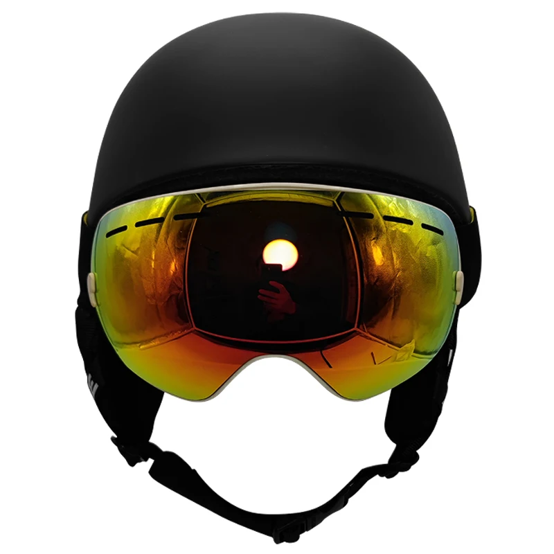 LOCLE Casco de esquí ultraligero con seguridad Casco de Snowboard moldeado integralmente Esquí Neve Casco de moto de nieve Hombres Mujeres Niños Niños