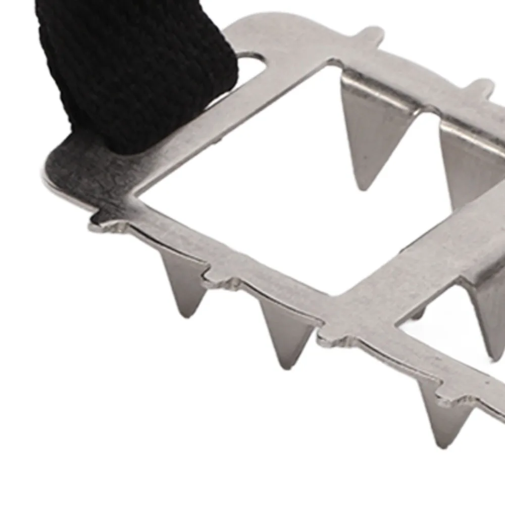 1 pair Portable Stainless Ice Crampons 10-Tooth Adjustable Fit Shoe Ice Grippers Ergonomic Snow Traction Spikes Fishing